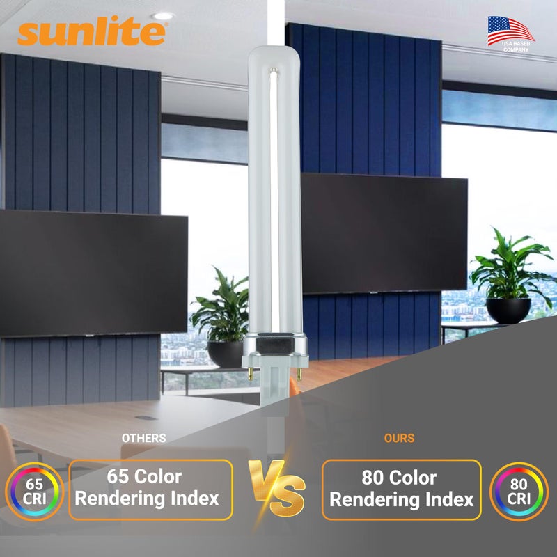 Sunlite PL9/SP41K/10PK 2-Pin Fluorescent 9W 4100K Cool White U Shaped PL CFL Twin Tube Plugin Light Bulbs with G23 Base (10 Pack) - Image 4